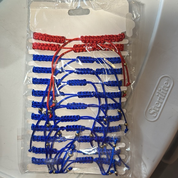 12 PCS Virgin Mary brclt Rosary Hand-md Red blue Knot Strg Men Or W Used in Pryr - Picture 2 of 2